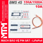 Mach Bao Ve Pin Sat 4S 150A 1500A 12V8 Can Bang Chu Dong 10A