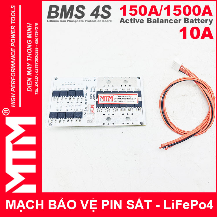 Mach Bao Ve Pin Sat 4S 150A 1500A 12V8 Can Bang Chu Dong 10A Gia Re