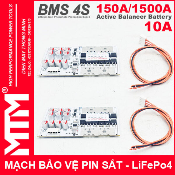 Mach Bao Ve Pin Sat 4S 150A 1500A 12V8 Can Bang Chu Dong 10A Lam Binh Xe Oto