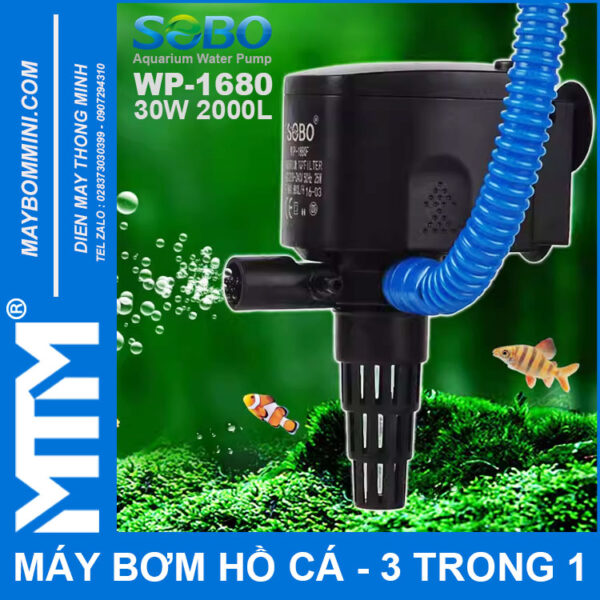 May Bom Chim Oxy Ho Ca 220V 30W 2000L Sobo WP 1680