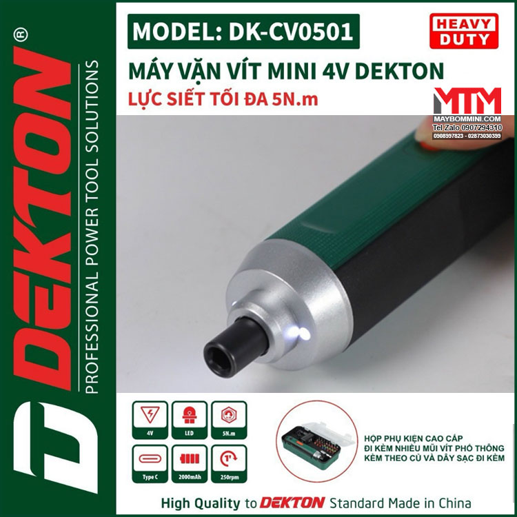 Den Led May Chuyen Vit Mini DEKTON DK CV0501 4 Cap Do Chan Sac Type C Kem Nhieu Phu Kien