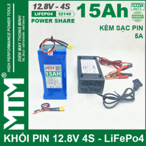 Khoi Pin 12v8 15Ah 30A 4S Mtm Cell 32140 Kem Sac 5A