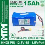 Pin 12v8 15Ah 30A 4S Mtm Cell 32140 Chinh Hang