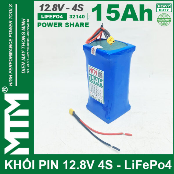 Pin 12v8 15Ah 30A 4S Mtm Cell 32140 Dung Luong Cao