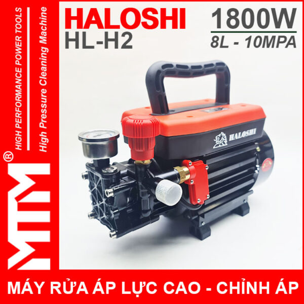 Ban May Rua Xe Gia Dinh Mini Ap Luc Cao 220V 1800W 8L 10Mpa Haloshi HL H2 Loi Dong Chinh Ap