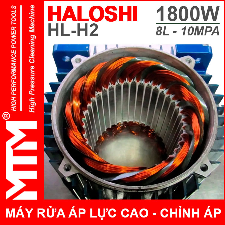 May Rua Xe Gia Dinh Mini Ap Luc Cao 220V 1800W 8L 10Mpa Haloshi HL H2 Loi Dong Chinh Ap Loi Dong