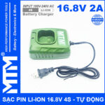 Bo Sac Pin Chan Ghim 16V8 2A 4S MTM Xanh