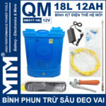 Binh Phun Thuoc Tru Sau Deo Vai 18L 12V 12Ah Tan Quan My QM317 18L