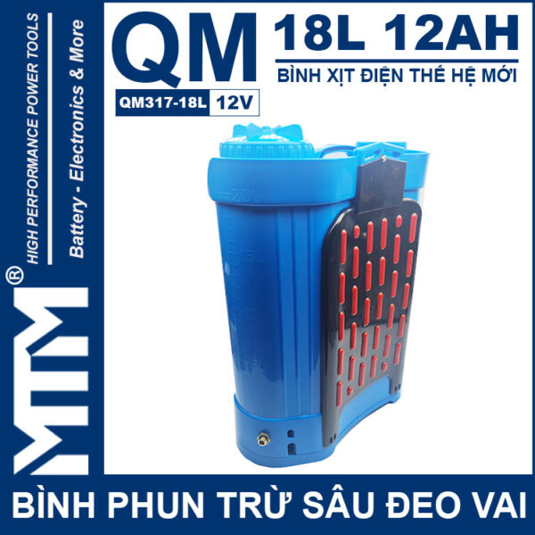 Binh Phun Thuoc Tru Sau Deo Vai 18L 12V 12Ah Tan Quan My QM317 18L Lung Deo Vai