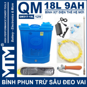 Binh Phun Thuoc Tru Sau Deo Vai 18L 12V 9Ah Tan Quan My QM317 18L Cao Cap Chinh Hang