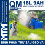 Binh Phun Thuoc Tru Sau Deo Vai 18L 12V 9Ah Tan Quan My QM317 18L Chinh Hang