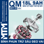 Binh Phun Thuoc Tru Sau Deo Vai 18L 12V 9Ah Tan Quan My QM317 18L Dong Co May Bom