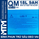 Binh Phun Thuoc Tru Sau Deo Vai 18L 12V 9Ah Tan Quan My QM317 18L Luu Y Su Dung