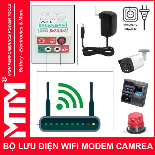 So Do Lap Dat Bo Luu Dien Wifi Modem Camera 12V 2A. 3cell