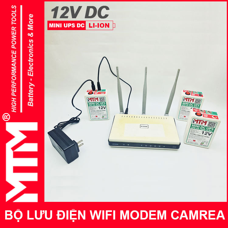 Su Dung Luu Dien Wifi Modem Camera 12V 2A UPS DC 12V