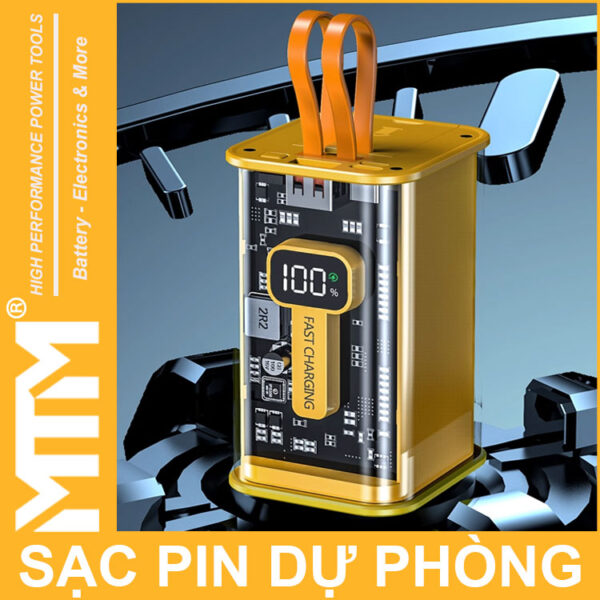 Pin Sac Du Phong 16000mah USB Micro TypeC Lightning LED Bao Pin Sac Nhanh Gia Re