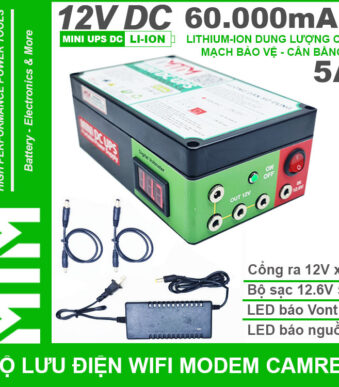 Bo Nguon Du Phong Wifi Modem Camera UPS 12V 5A 60000mah Led Bao Vont