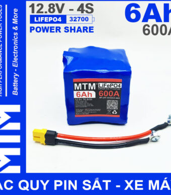 Ac Quy Pin Kich Khoi Dong Xe May 12V 540A 6Ah Jack XT60 MTM