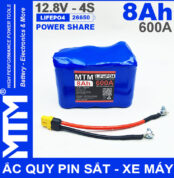 Ac Quy Pin Kich Khoi Dong Xe May 12V 540A 8Ah Jack XT60 MTM