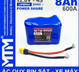 Ac Quy Pin Kich Khoi Dong Xe May 12V 540A 8Ah Jack XT60 MTM