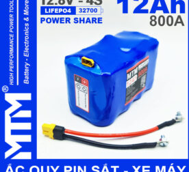 Ac Quy Pin Kich Khoi Dong Xe May 12V 640A 12Ah Jack XT60 MTM Cao Cap Chinh Hang Gia Re