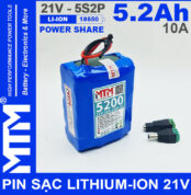 Ban Pin 21V 5200mAh 10A 5S2P MTM