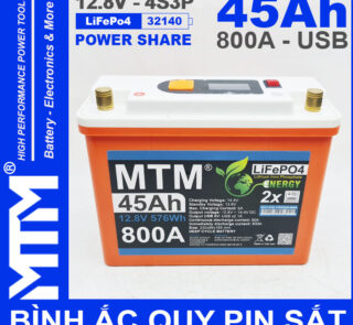 Binh Ac Quy Pin Sat 12V 45Ah 4S3P 32140 800A