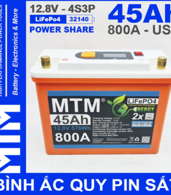 Binh Ac Quy Pin Sat 12V 45Ah 4S3P 32140 800A
