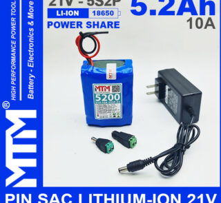 Khoi Pin 21V 5200mAh 10A 5S2P MTM Kem Sac