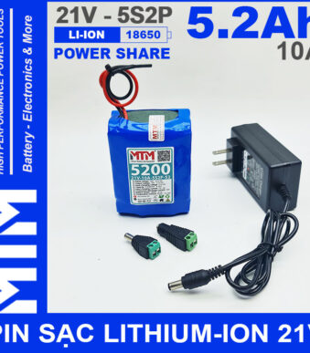 Khoi Pin 21V 5200mAh 10A 5S2P MTM Kem Sac