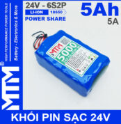 Pin 24V 5A 6S2P 18650 MTM 5000mah Gia Re Chinh Hang