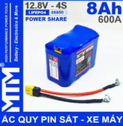 Ban Ac Quy Pin Kich Khoi Dong Xe May 12V 540A 8Ah Jack XT60 MTM