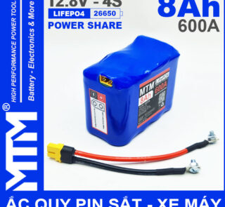 Ban Ac Quy Pin Kich Khoi Dong Xe May 12V 540A 8Ah Jack XT60 MTM