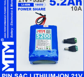 Pin 21V 5200mAh 10A 5S2P MTM