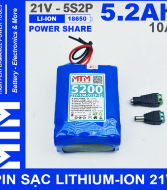 Pin 21V 5200mAh 10A 5S2P MTM