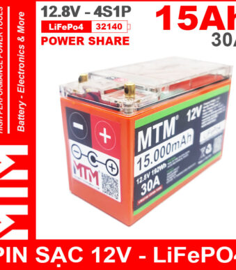 Pin Sat LiFePo4 24V 8S 6Ah 30A MTM Chong Nuoc