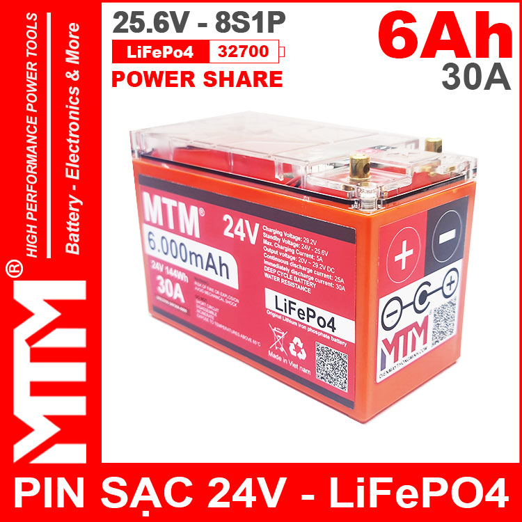 Pin Sat LiFePo4 24V 8S 6Ah 30A MTM Pin Sat LiFePo4 24V 8S 6Ah 30A MTM