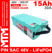 Pin Xe Dien LiFePo4 V 16S 15Ah 30A MTM Chinh Hang