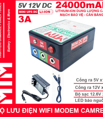 Bo Nguon Dien Du Phong Wifi Modem Camera 5V12V 3A 24000mah