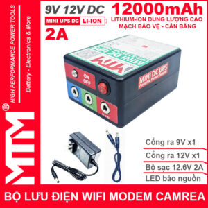 Bo Nguon Dien Du Phong Wifi Modem Camera 9v12V 2A 12000mah