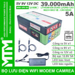 Bo Nguon Du Phong Wifi Modem Camera USB 5V 12V 5A 39000mah Led Bao Vont