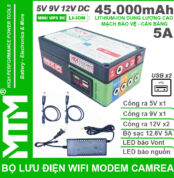 Bo Nguon Du Phong Wifi Modem Camera USB 5V 12V 5A 45000mah Led Bao Vont