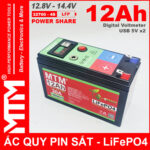 Binh Ac Quy Pin Sat 12V8 USB 12Ah 30A MTM