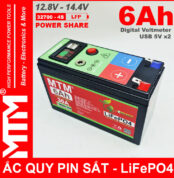 Binh Ac Quy Pin Sat 12V8 USB 6Ah 30A MTM