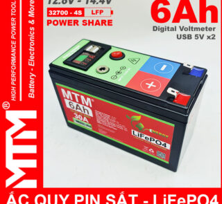 Binh Ac Quy Pin Sat 12V8 USB 6Ah 30A MTM