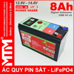Binh Ac Quy Pin Sat 12V8 USB 8Ah 30A MTM