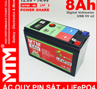 Binh Ac Quy Pin Sat 12V8 USB 8Ah 30A MTM