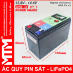 Binh Ac Quy Pin Sat 12V8 USB Kich Thuoc