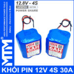 Khoi Pin Sat 12v 6ah 30A 4S Vuong MTM Gia Re