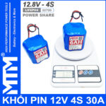 Khoi Pin Sat 12v 6ah 30A 4S Vuong MTM Khoi Luong